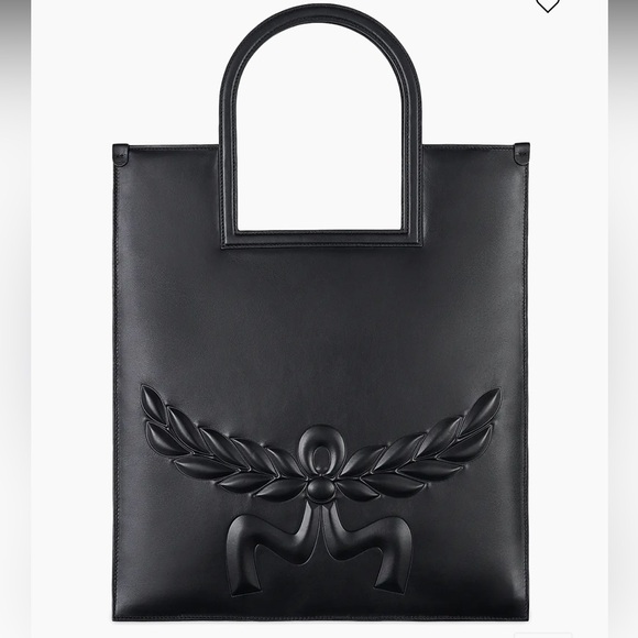 MCM Aren Medium Embossed Leather Tote Black NWT - Picture 15 of 16
